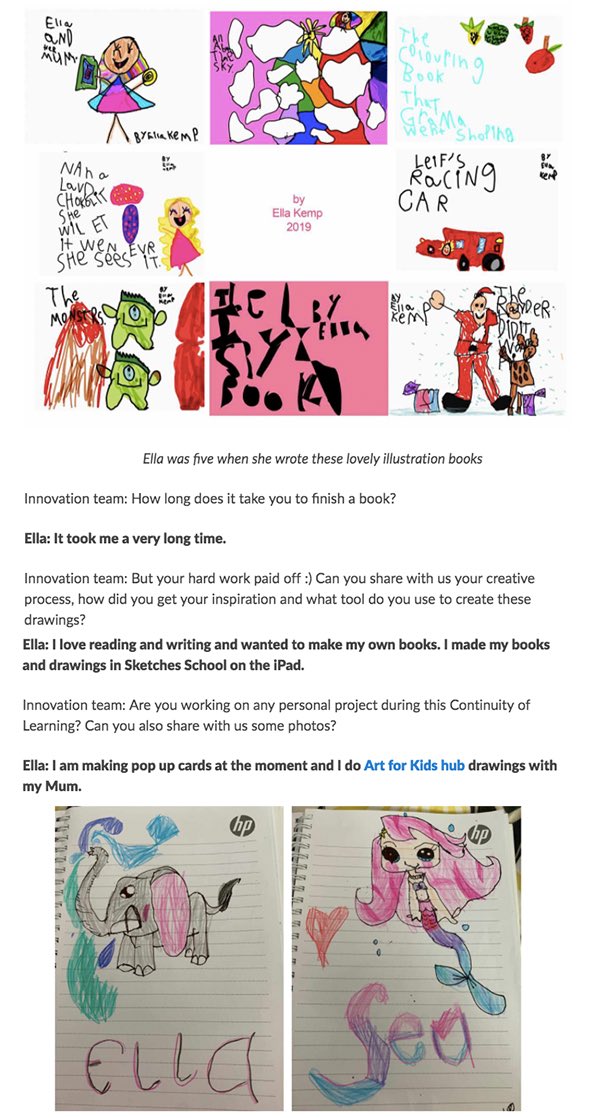 bypyuschan's tweet photo. Our second guest on Meet the Maker, Ella Kemp who had creatively written 8 illustration books when she was five. Amazing young artist we have at #saisrocks #cognitaway #cognitaschool #saisdraws https://t.co/0C09SsqYPe