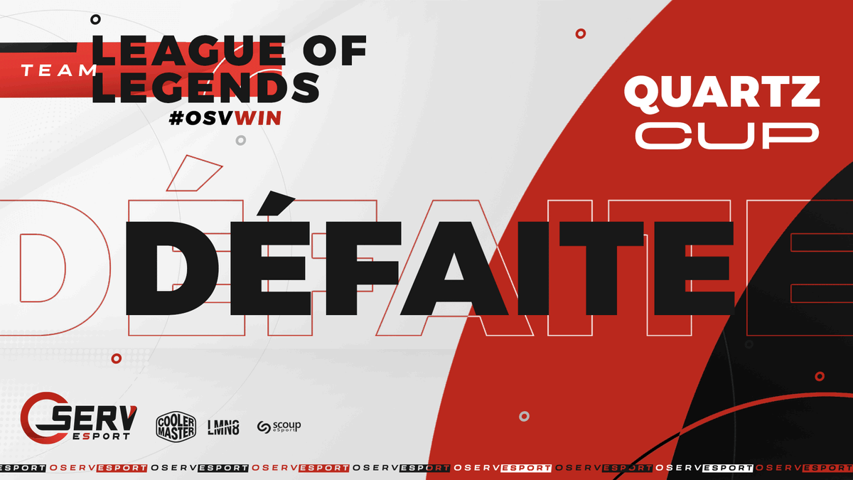 OservEsport's tweet photo. Défaite 0-3...
Nos joueurs #LoL ont su trouver plus forts qu'eux face à @Warthox_Esport sur cette #QuartzCup !
On fini donc seconds sur cette compétition, merci à @quartz_esport pour l'orga 🏆
#OSVWIN https://t.co/zgSUdlXRAH