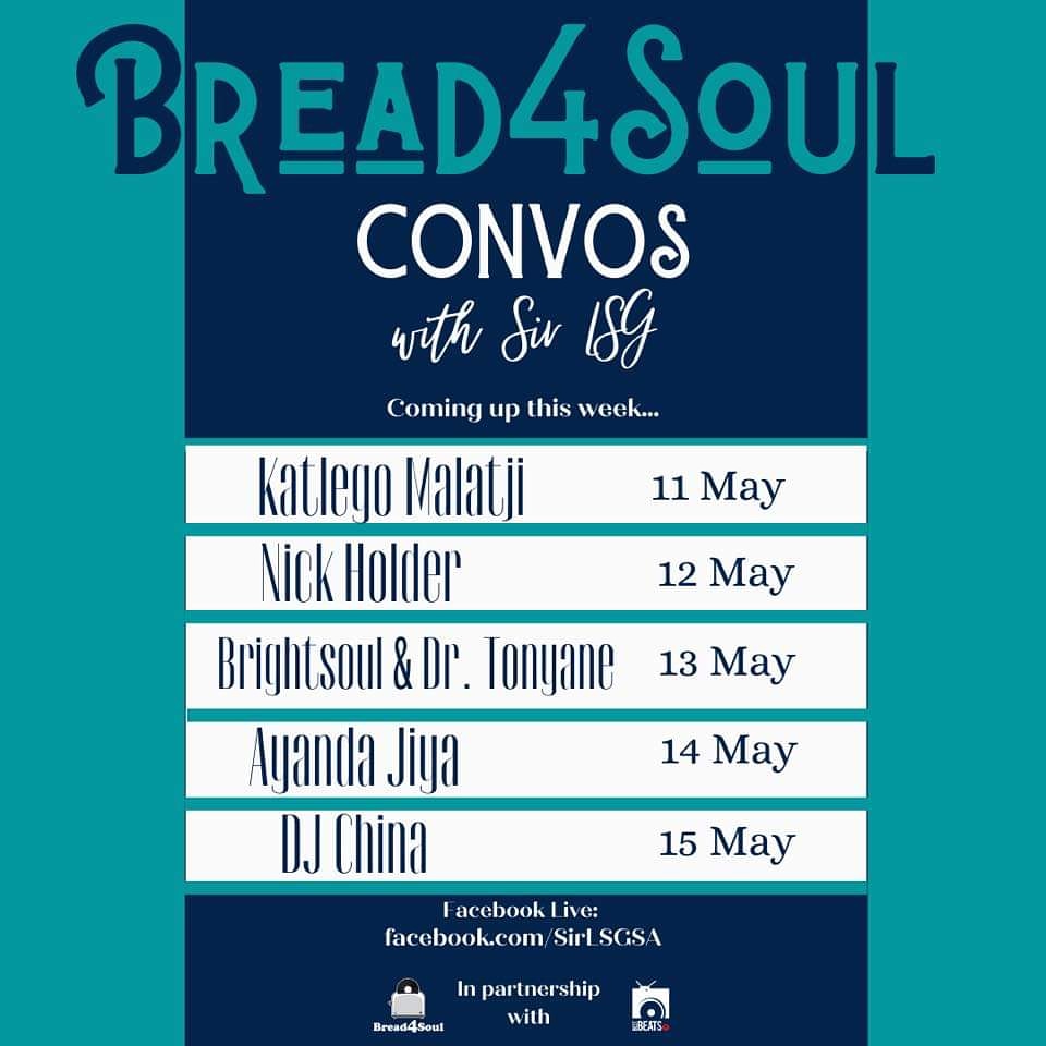 9am Wednesday hanging out with @sirlsg for #Bread4Soul Convos. Like Sir LSG Facebook page to stream. 📄🐔