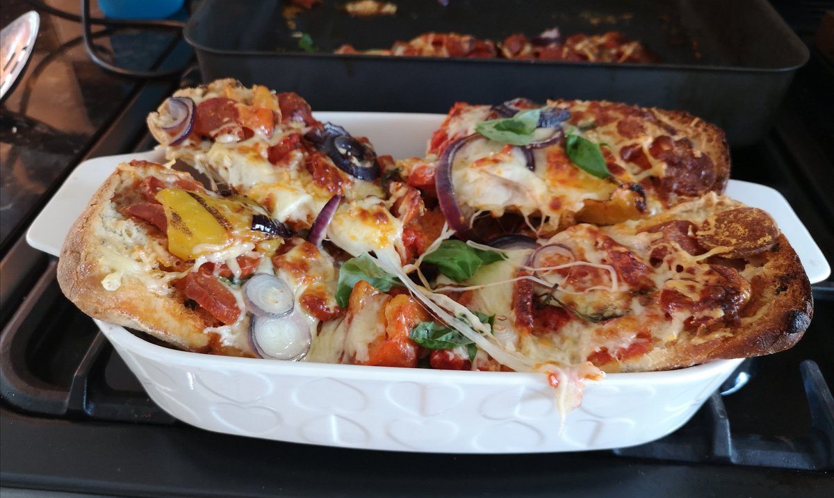 Can't get any dried yeast? Try part-baked Ciabatta bread with your homemade pizza topping? And don't forget a glass of Chianti to go with it!