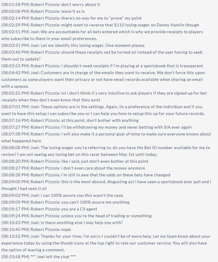 Long story short, they actually changed the odds on my wagers when they went to settle the bets. Here are the interactions that I had with their customer service team today (who btw, I don't consider to be at fault) (2/5):