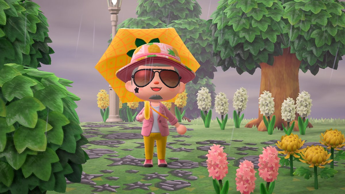 ArkBarkArt's tweet photo. It might be raining but at least I'm cute #AnimalCrossing #ACNH #IslaNova https://t.co/illemEK9Dr