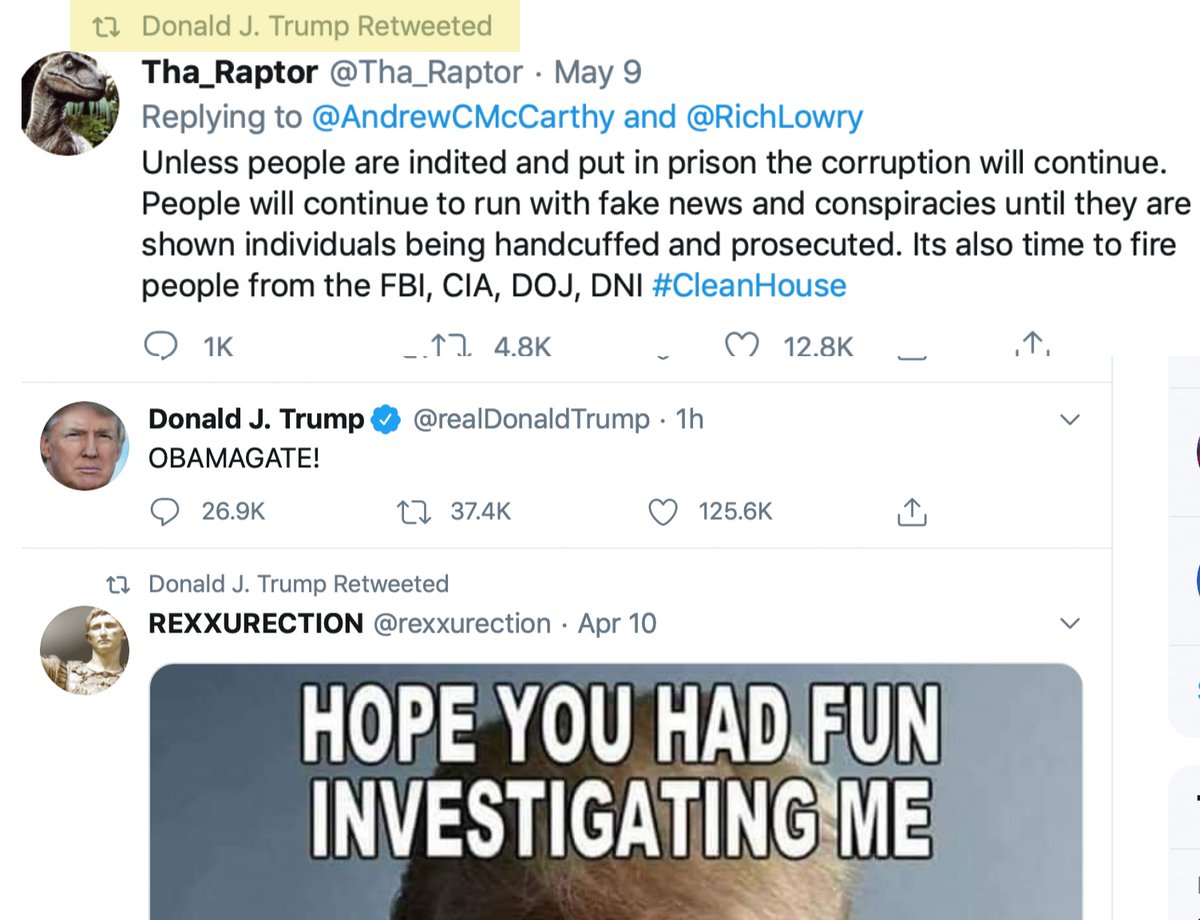 (Thread) Trump Doubles DownIn a pandemic, a president like Obama would try to save lies while minimizing damage to the economy.Trump doesn’t care about saving lives or the “economy.”He cares about maintaining power.That explains this morning's Twitter storm.