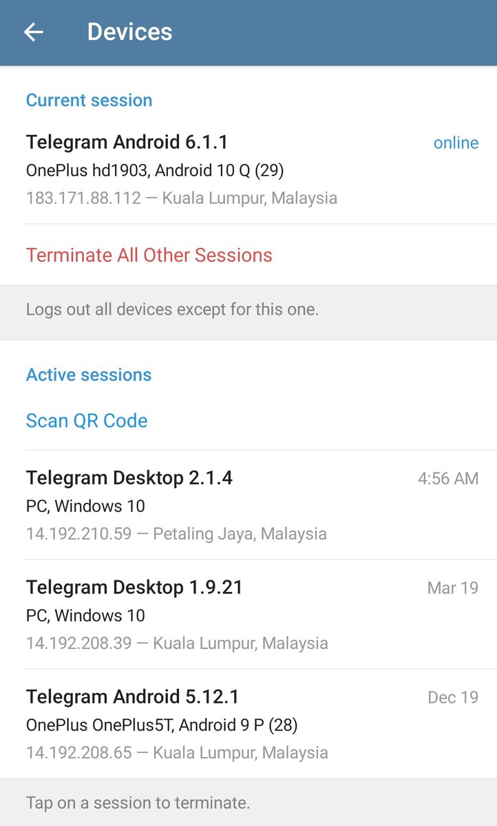 Like many other online services (except WhatsApp), Telegram supports both multiple devices and multiple accounts. You can have both personal and work accounts on the same phone and use Telegram in your phones, tablets, laptops, desktops, all independently from each other.