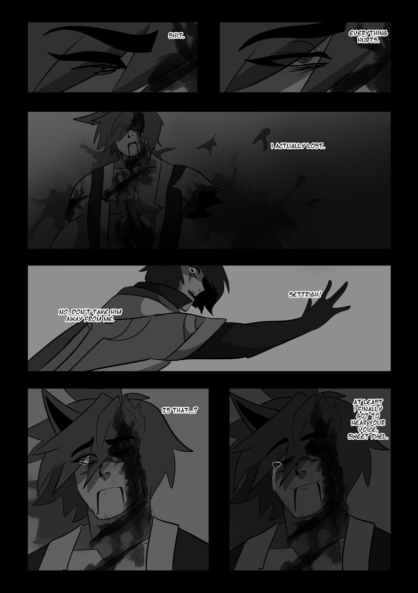 First is unrelated to the rest but basically, I've had this comic idea for a while now and despite it being a single page, I finally got around to finalizing it. Things branched off a bit and it turned into an AU of sorts.
#settphel #sett #aphelios 