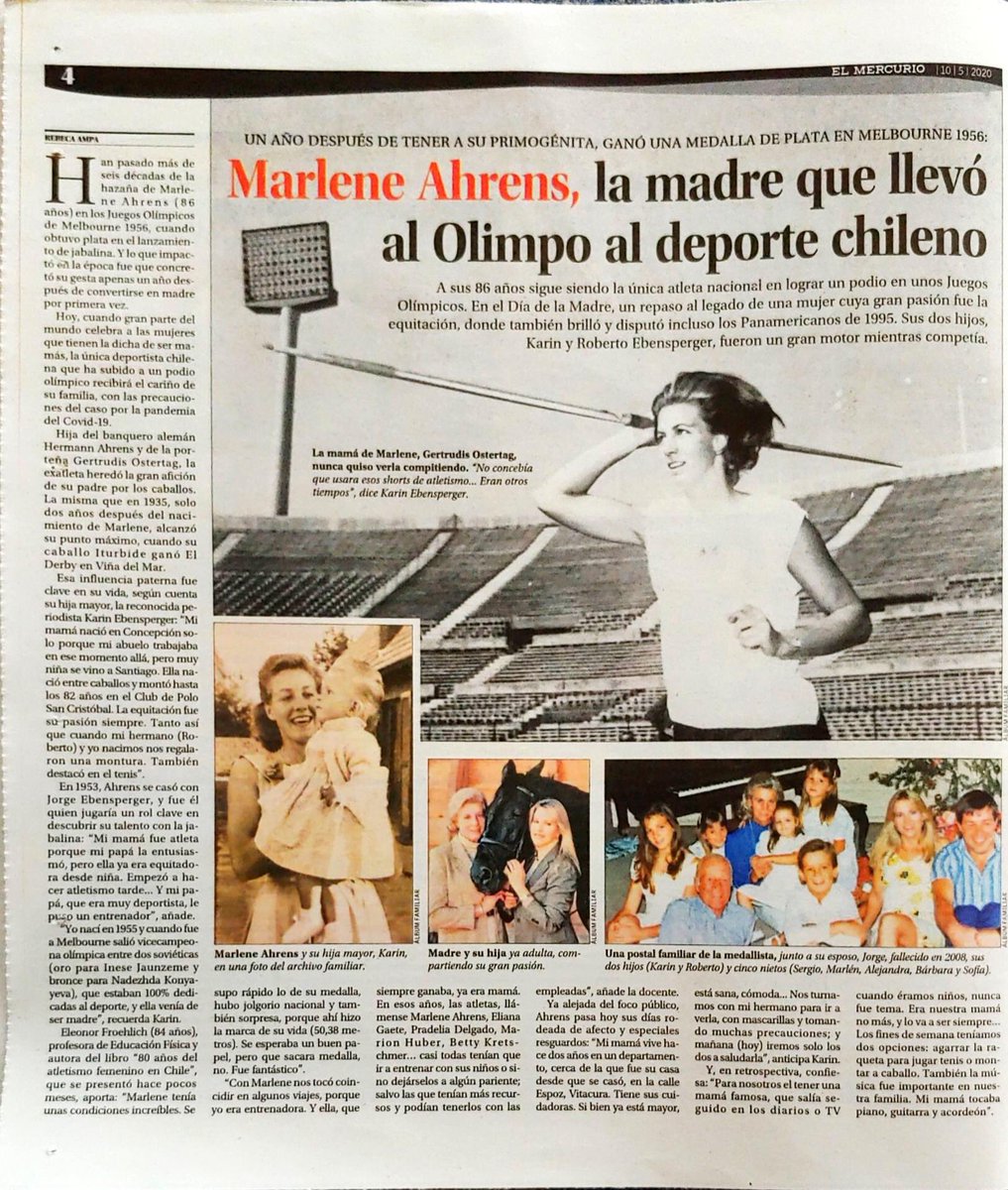 Gracias por este homenaje de El Mercurio a mi madre, Marlene Ahrens: