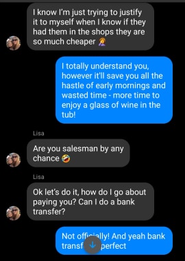 Here's one of the leads which I shared with the PFP Gs.Secured the deal, all whilst queuing.That's real money.What happens when you highlight the benefits of BMJ's delivery service & the high life of drinking wine in a hot tub on a bank holiday weekend?A £450 sale.