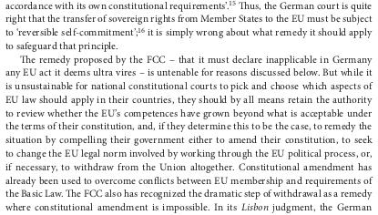 19. Instead, they can a)tell their gov it must work through EU political process to change the offending law, b) amend their constitution, or c) tell gov it must leave EU if things don& #39;t change. If you think leaving is impossible, ask the UK. (It is a stupid idea, but possible)
