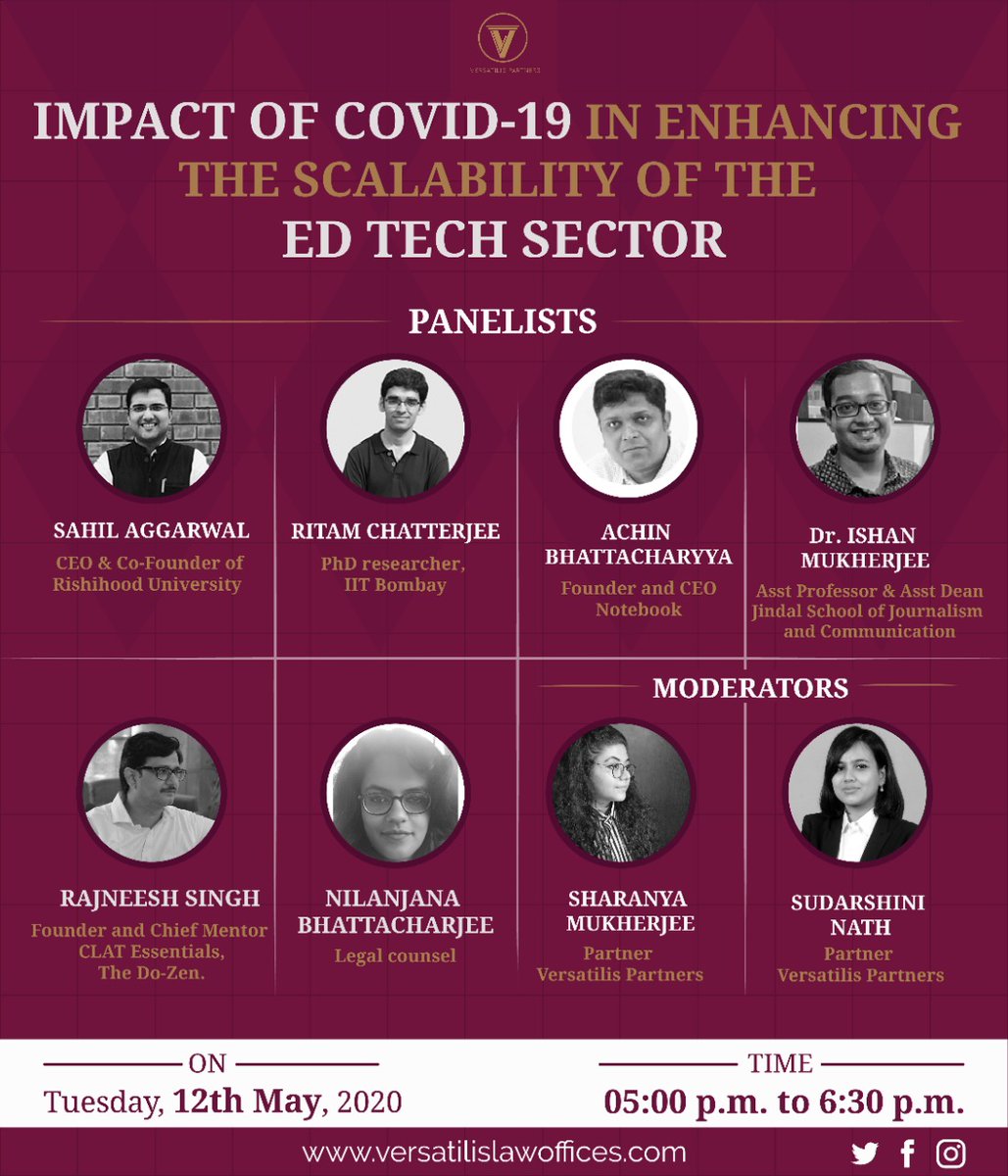 VersatilisP's tweet photo. Join us this Tuesday, May 12, 2020 at 5pm IST as we discuss the Impact of the Covid-19 crisis in enhancing the scalability of the EdTech Sector. 

Register here https://t.co/rXPq4H2GNB https://t.co/ywWHMfb83K