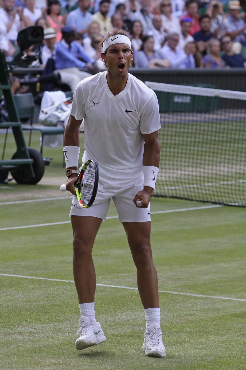 Wimbledon starts and Rafa is strong. Not enough to beat Roger Federer in the sf, but nothing to be upset about.R1 Sugita 6-3/6-1/6-3R2 Kyrgios 6-3/3-6/7-6/7-6R3 Tsonga 6-2/6-3/6-2R4 Sousa 6-2/6-2/6-2QF Querrey 7-5/6-2/6-2SF Federer 6-7/6-1/3-6/6-4