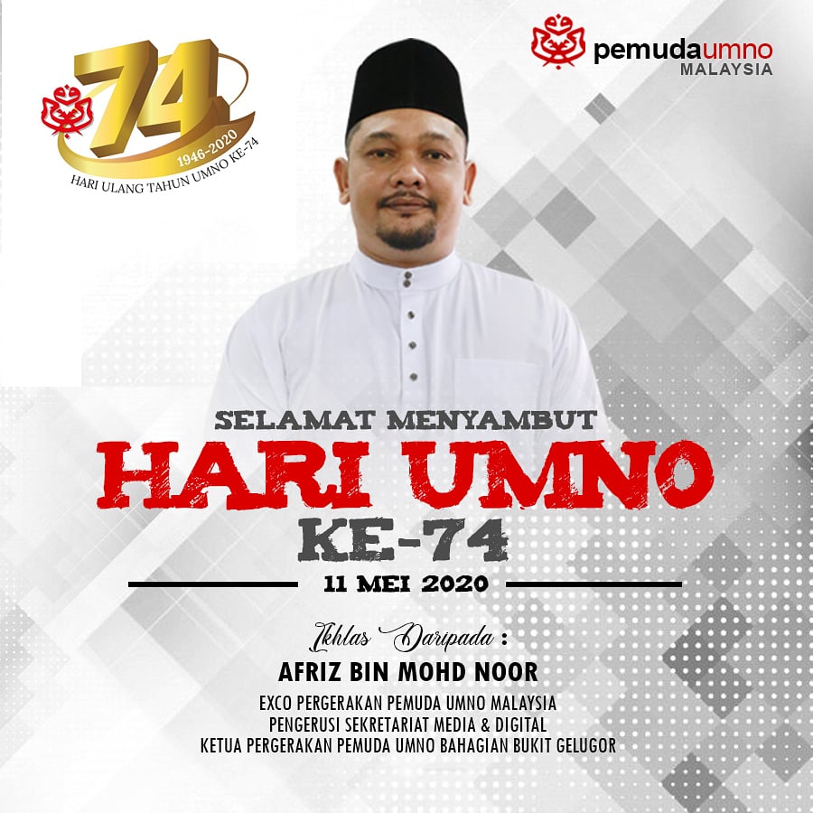 Selamat Menyambut Hari UMNO Ke-74.
#UMNOsebuahperjuangan
