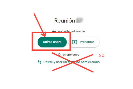 disanedu's tweet photo. Cuando te inviten o convoques un Meet pulsa en Unirse ahora. 
CUIDADO. Si pulsas en Unirse y usar un teléfono para el audio te CLAVAN por la llamada https://t.co/OvyZdrXMBI