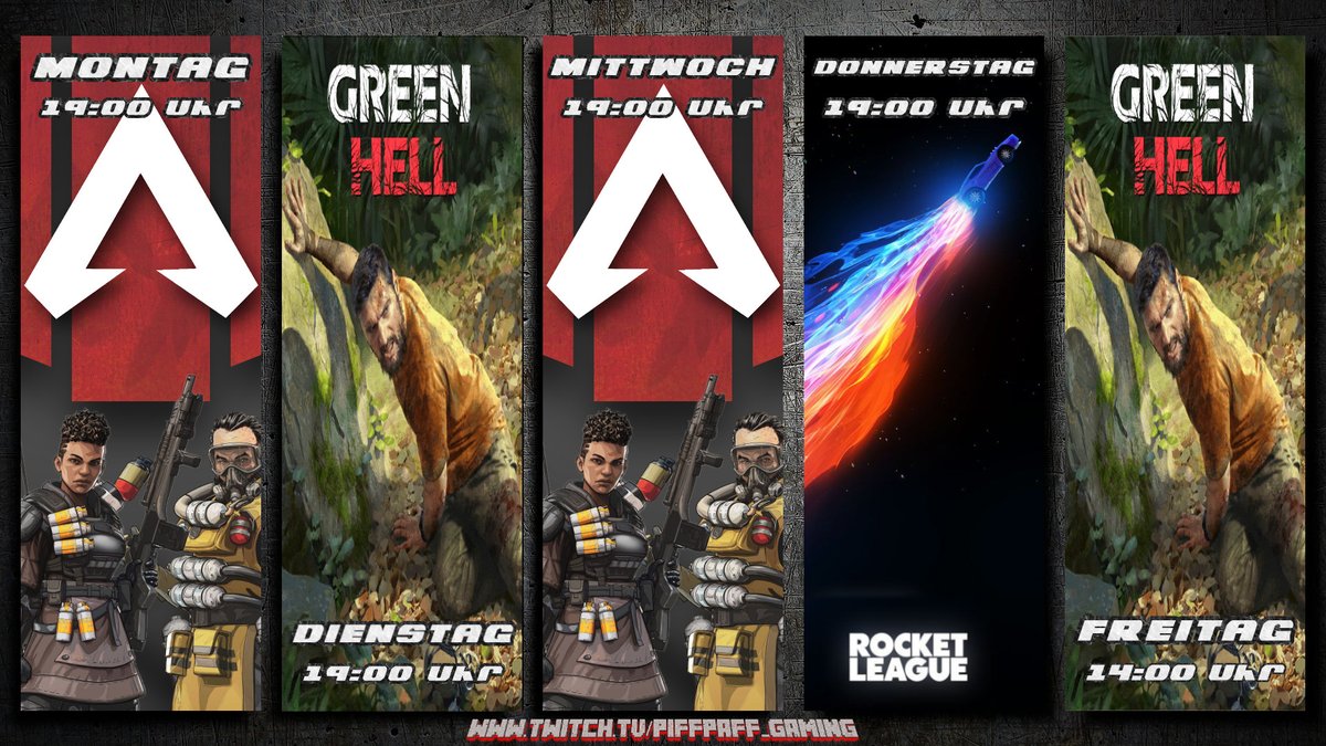 PiffPaff13's tweet photo. Der Plan für die kommende Woche steht 
https://t.co/YNFlGkZRXK

Ich freu mich auf euch 

#twitchaffiliate #gemaing #twitch #Livestream #GermanMediaRT #piffpaff #subscribe #follow #psgaming #ps4 #ApexLegends #greenhell #RocketLeague https://t.co/jvsc7vx3TL