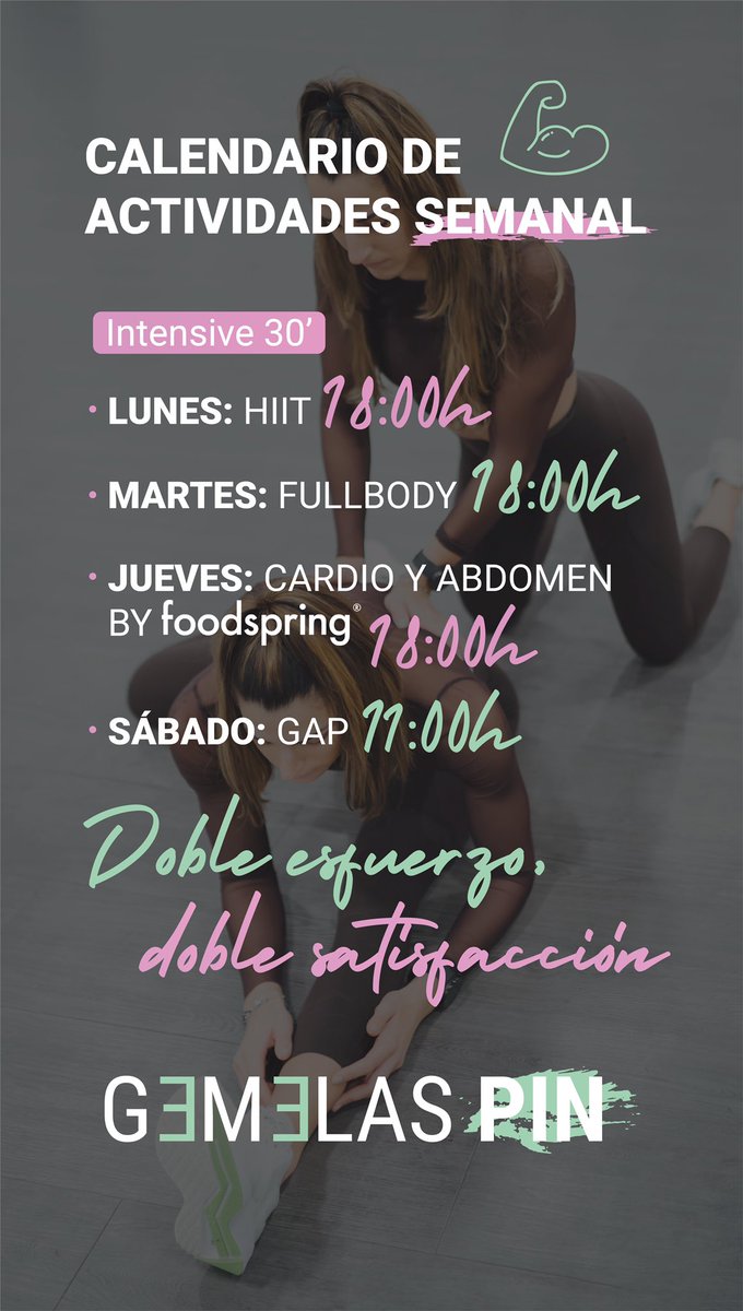 Os dejamos el horario de la semana, los directos serán en nuestro instagram de gemelas _pin. ¡¡Nos vemos mañana !! 🤗🤗