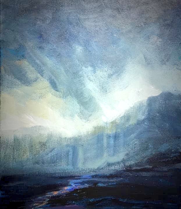 Today's painting. Mist over the Scottish Highlands. 

youtu.be/Bf3RBnmuJRA

#quarantineartclub #creativesfromhome #StayHome #ArtistOnTwitter #dailyart #skywatchalong #day45oflockdown