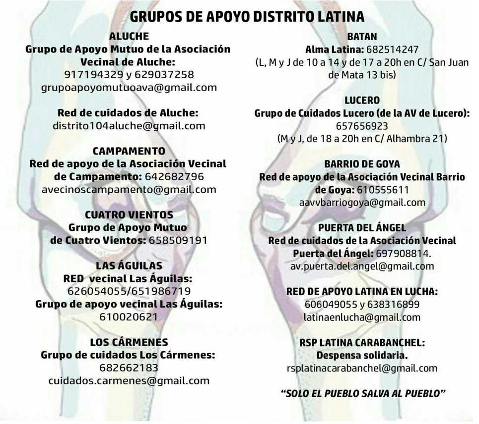 AVA_Aluche's tweet photo. Ningún hilo sin su postdata: No somos únicos. aquí os dejamos la red solidaria tejida en todo el distrito de Latina. Vecinas que ayudan a vecinos en cada barrio https://t.co/9bmPtlbAOl