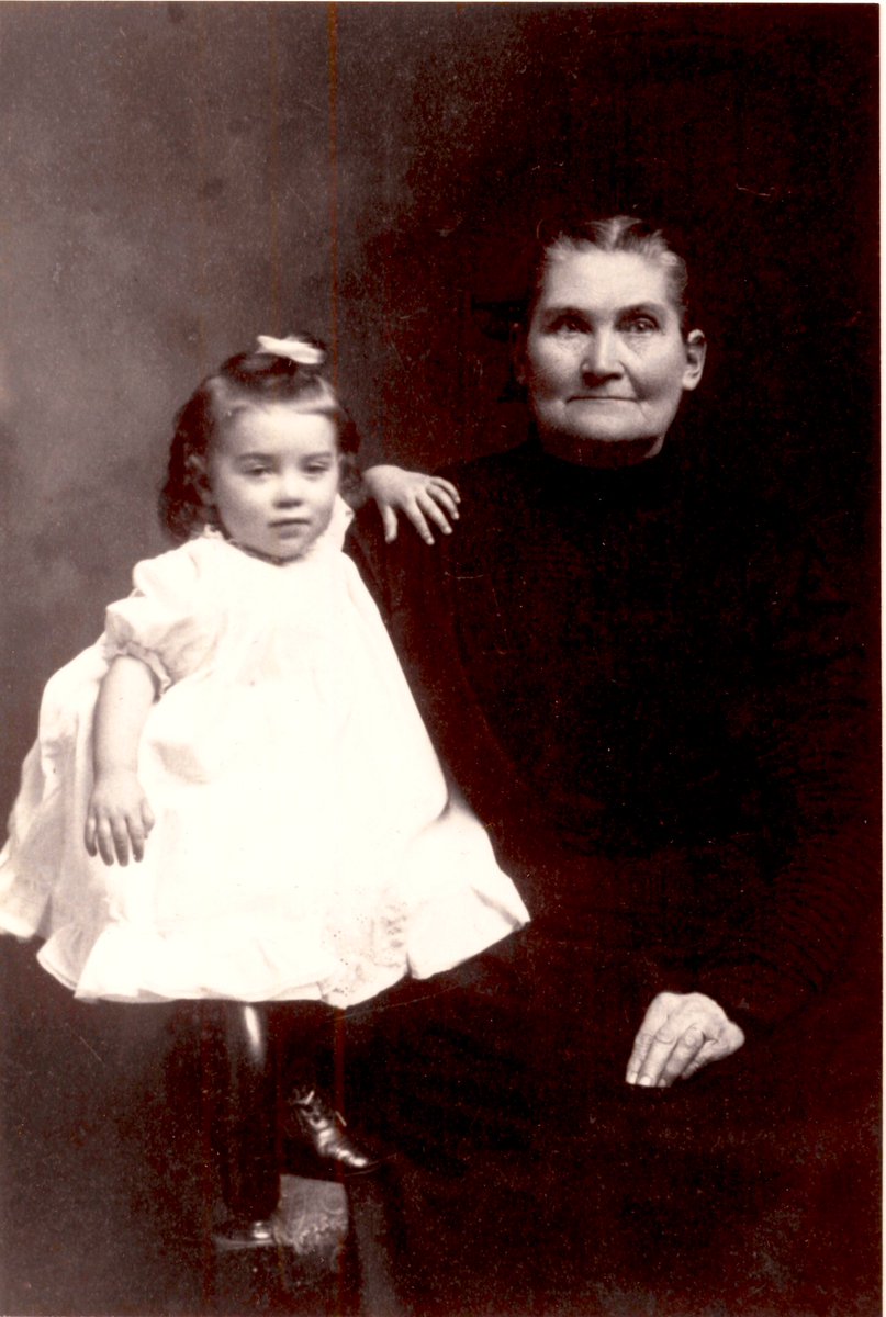 She married (Bernard Redmond) and had a baby girl in 1851. They named her Mary Anne Redmond. Later, Mary Anne married and “became” a Brophy. She passed in 1925. This is her as a grandmother - with my grandmother on her knee. I love this photo.  #matriline  #motherline 3/