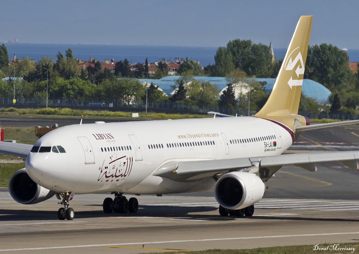 birrlad's tweet image. Libyan Airlines A330 5A-LAU &amp;amp; A320 5A-LAQ were seriously damaged by a rocket attack at Tripoli Mitiga Airport yesterday! Both aircraft seen here in better times at Istanbul Airport in April 2016.
#Avgeek #Avition #LibyanAirlines #Airtravel #Airbus