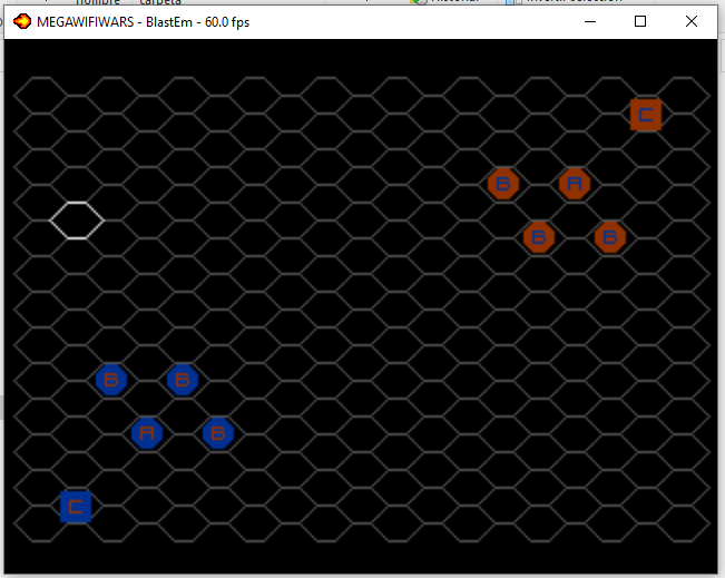 Pocket_Lucho's tweet photo. Vale, ya he puesto unos placeholders del cursor, bases, los capitanes y las unidades de los jugadores. Lo próximo, el grid y el movimiento del cursor #Megawifi https://t.co/ASWxUkcDfp