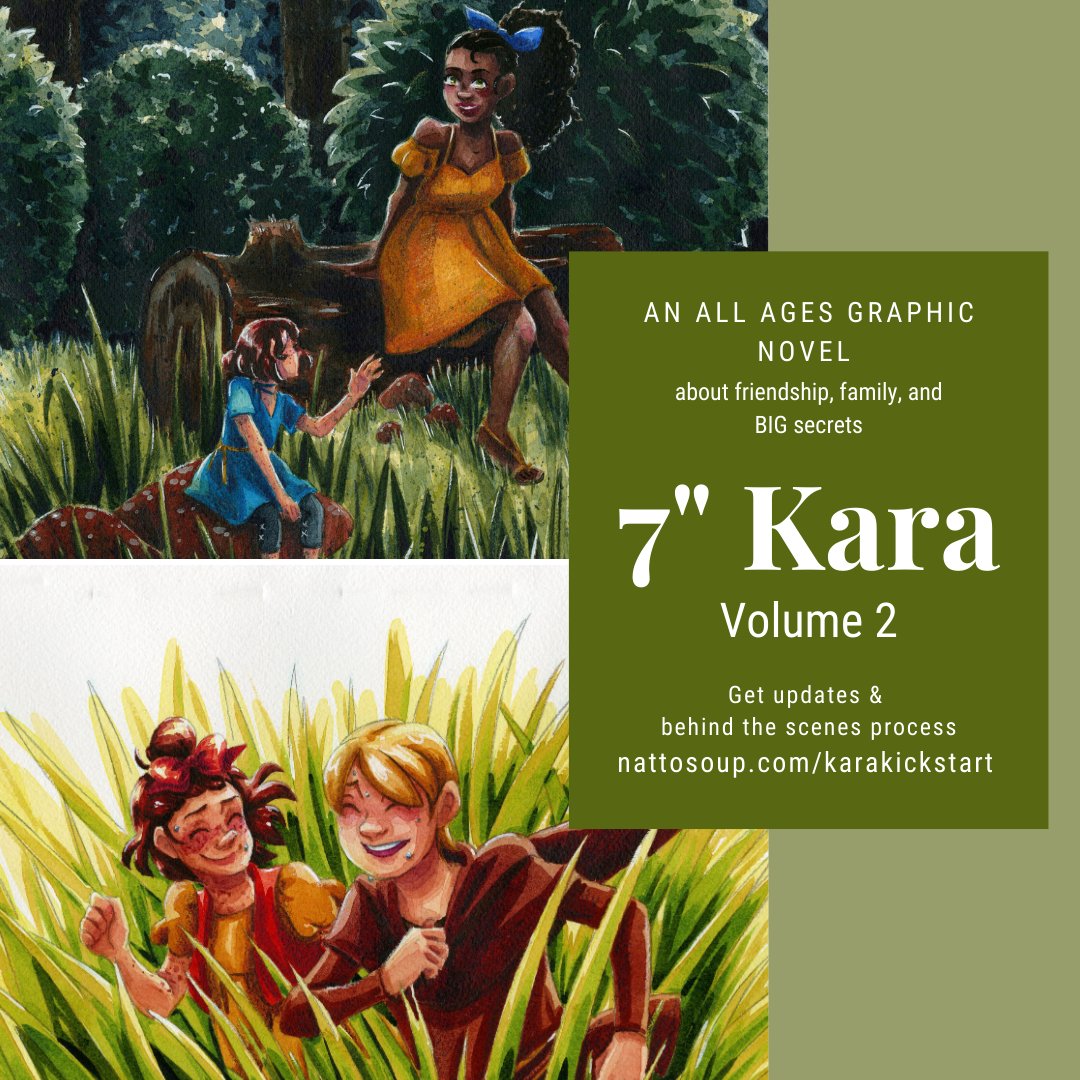 Nattosoup's tweet image. We're preparing to Kickstart Volume 2 of my watercolor #allagescomic 7" Kara!  If you'd like to follow my journey to Kickstarter, I have a mailing list where I share behind the scenes process and Kickstarter progress!

nattosoup.com/karakickstart