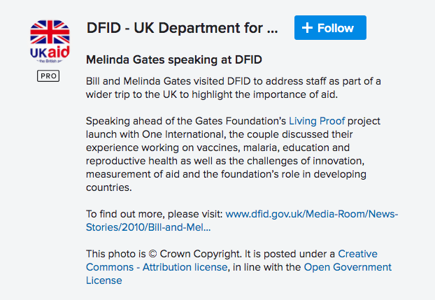 PeaceOnEarth222's tweet photo. 2010: 'Speaking at #DFID ahead of #GatesFoundation’s Living Proof project launch with #OneInternational the couple discussed their experience working on vaccines, malaria, education & reproductive health.' @VanessaBeeley @Albion_Rover @CTyrants @LindaL16 https://t.co/oTIBGvNfON https://t.co/w7aG83fkAl