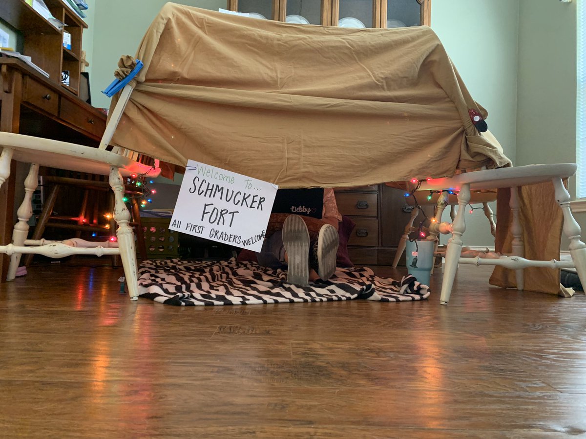 debbyschmucker's tweet photo. Friday FortNight was the BOMB!!   Loved hanging out in my fort and seeing all their creative fort building ideas!!  My teacher ❤️ was so happy. #fortnightfun #greatwaytoendtheweek #funinfirst #ilovemykids https://t.co/VAwpE70GLT