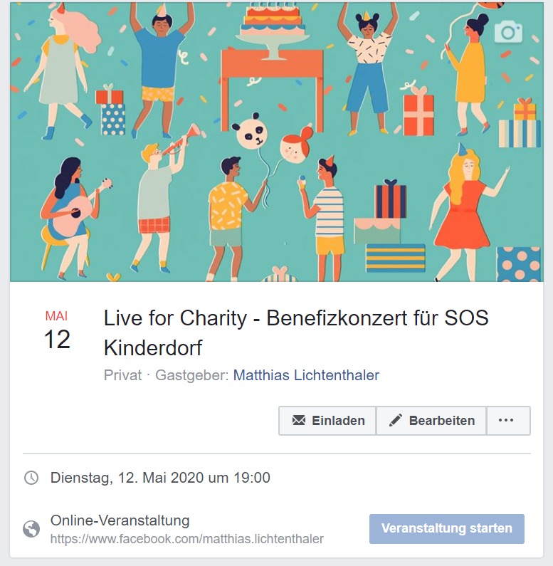 Lichtenthaler22's tweet photo. My Charity Concert for SOS Children's Villages - just two days to go! (May 12th / 7 pm CET)
Please point out if you share this: there's also a YouTube Stream available:
https://t.co/w3mBv9eLAQ
Thanks
#charityevent #soschildrensvillages #purpleschulz https://t.co/igVzCw0Kvk