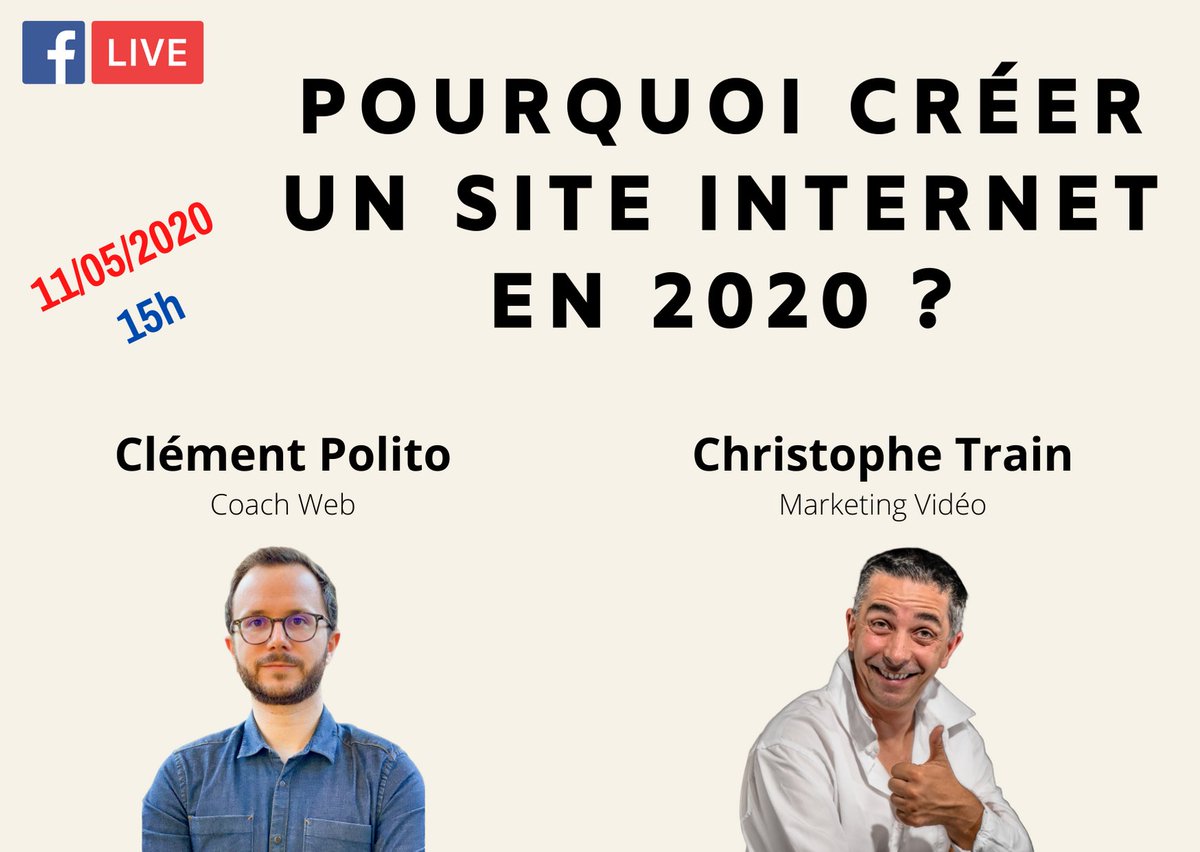 ctprod's tweet photo. ✅ Retrouvez Clément Polito en Live lundi 11/05 à 15h sur https://t.co/ZffFDT688O
#siteinternet #coachweb https://t.co/ElqYQU6QHl