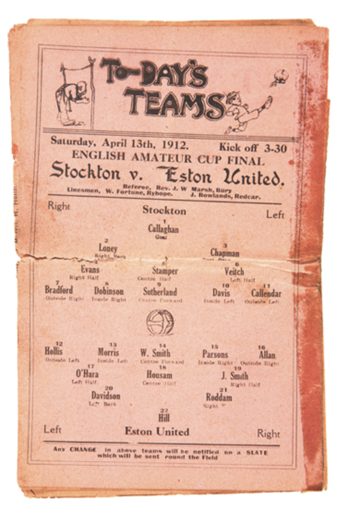24/ Veitch había fichado por el Stockton FC la siguiente temporada a haber dejado Bilbao y allí estuvo tres años hasta que estalló la Primera Guerra Mundial (1911/12 - 1913/14). Y con The Ancients disputó la final de la FA Amateur Cup 2012 como centrocampista por la izquierda. 