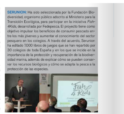 Corresponsables's tweet photo. #Buenasprácticas @Serunion ha sido seleccionada por la Fundación Biodiversidad, para participar en la iniciativa #fish4kids, desarrollada por Fedepesca. Para más información visita el #AnuarioCorresponsables2020 👉https://t.co/2Cq3L8P2V1 https://t.co/rRpmkx16Gh
