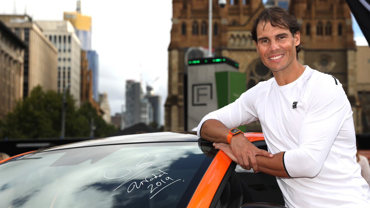 Rafa arrives in Melbourne and attends the Kia Event in Federation Square.