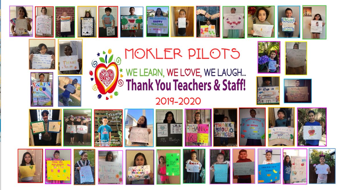 Kids love and miss their teachers and staff.  Thank you parents and students for putting this together so we can celebrate the Mokler team of educators.