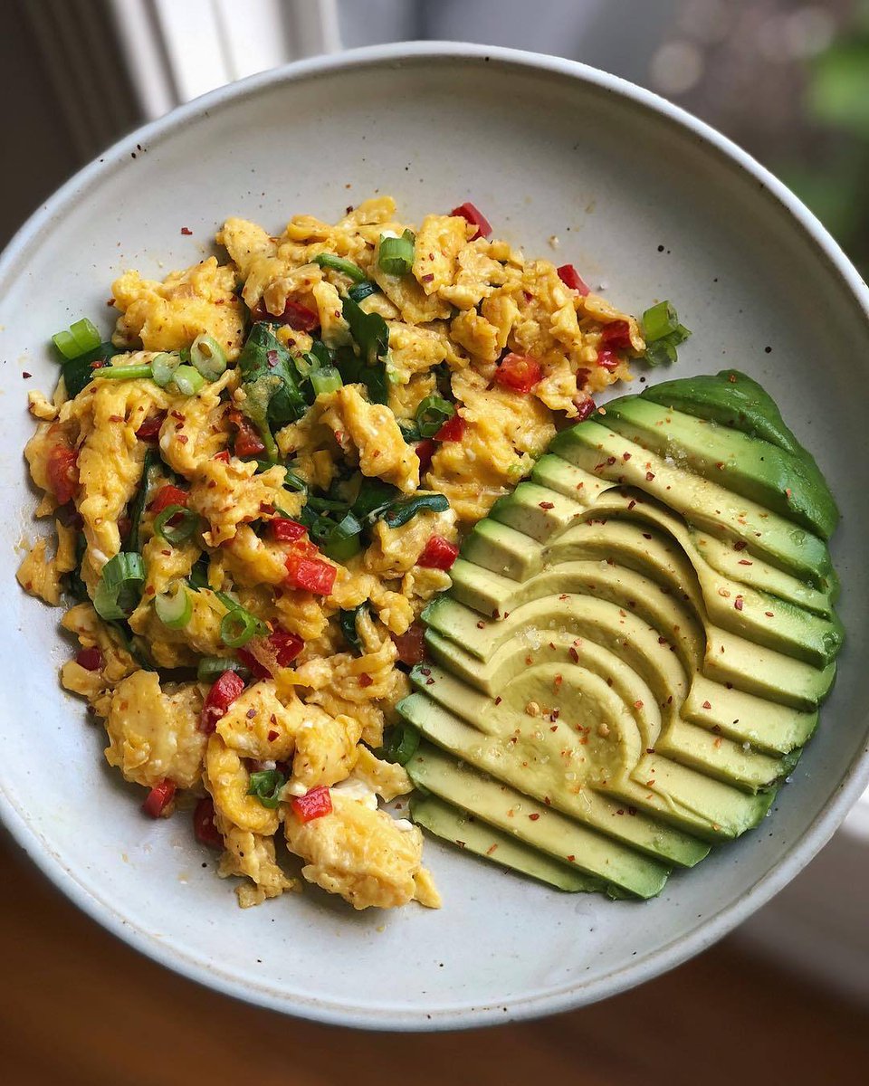 Avocado and scrambled eggs