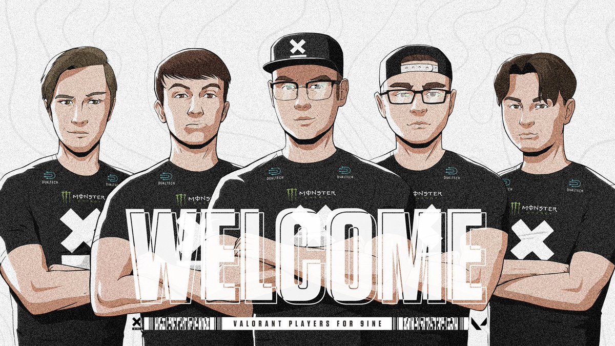 9INEGG's tweet image. [#ANNOUNCEMENT]

We are pleased to welcome our new @PlayVALORANT  team to 9INE. Wish you all luck! 🔥🔥

@godFoosker 
@kqvxD 
@xcelcs1 
@FoxizOW 
@bylle11111 

@MonsterEnergySE @YLDResportswear #DualTech

#VALORANT #9INE