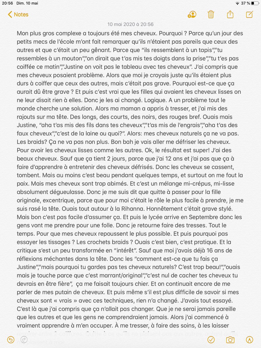 SlrdJustine's tweet image. Mon plus gros complexe a toujours été mes cheveux. Pourquoi ? Parce qu’un jour des petits mecs de l’école m’ont fait remarquer qu’ils n’étaient pas pareils que ceux des autres et que c’était un peu gênant.