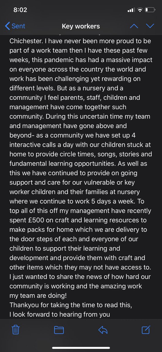 jksaunders161's tweet photo. Nurseries are key workers too! We never get a mention, guidance around our work is so sketchy and never properly addressed, we do a lot for our community including looking after children so that NHS parents and key workers can still turn up! @BorisJohnson #COVID19 https://t.co/BClXcEeZTX