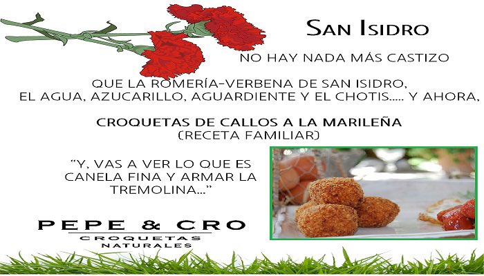 PepeandCro's tweet photo. Llega #SanIsidro no te pierdas nuestras #croquetas de callos a la madriñeña, receta familiar, y de Rabo de Toro!! Pídelas en https://t.co/XkBinZQCia servimos en toda la Comunidad de Madrid!! https://t.co/0jAv1csES2