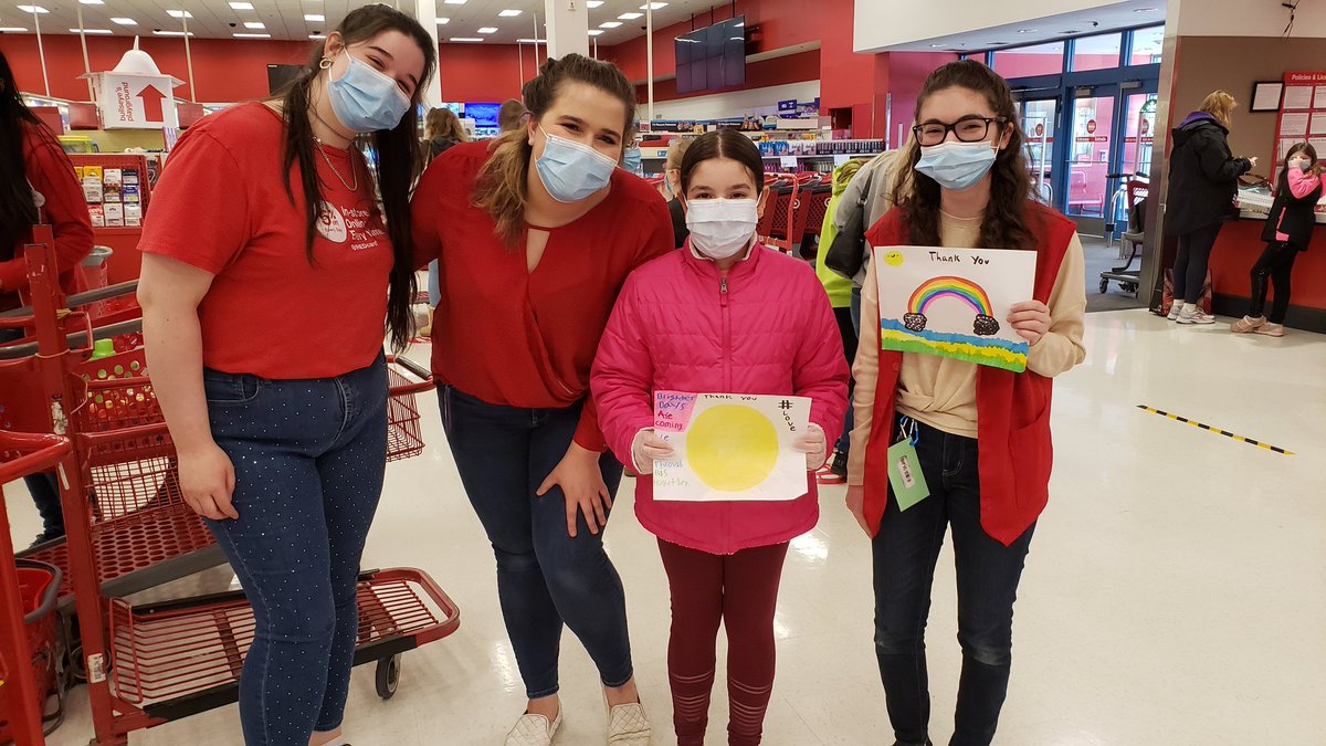 This cheerful little girl came in with some handmade cards for our team, thanking us for being open! Thank you for recognizing us Nicole! <a href="/Target/">Target</a> #EssentialWorkers #COVID19