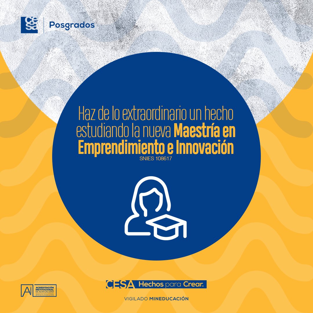 CESA_edu's tweet photo. ¿Tienes en mente algún proyecto de emprendimiento? Te traemos estos tips para que lo hagas de forma extraordinaria.🤩

➡️Aprende más aquí: https://t.co/hUCkxgmcuM

#CesaVirtual #PosgradosCESA https://t.co/MVvSJKekpH