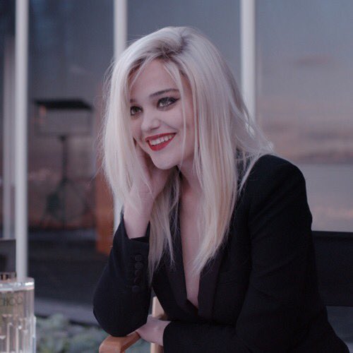 blonde 2015: sky was back to serving with her blonde hair again, shooting constantly with marissa kaiser, promoting her jimmy choo fragrance and shooting for paco rabanne