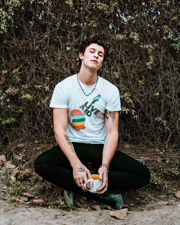 shawn mendes sitting on the ground; a thread