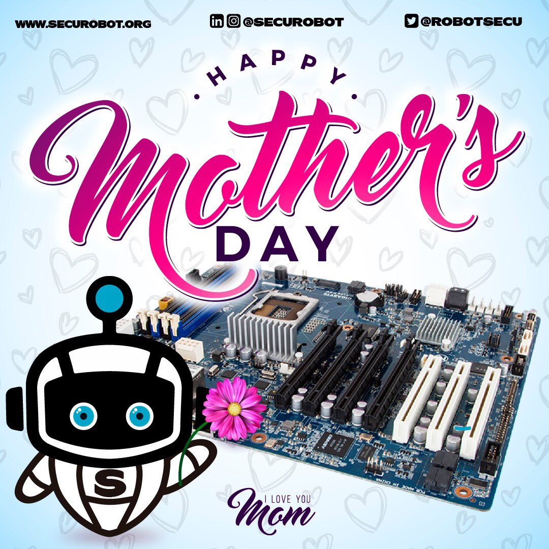 RobotSecu's tweet photo. Feliz día Internacional de la madre, les desea SECU, tu amigo y el mejor compañero en tu viaje por el mundo de ciberseguridad.
#securobot #secutips #quedateencasa #cybersecurity #ciberseguridad #felizmadre #diadelasmadres #aprendeconsecu https://t.co/9Yd2CxqRlf