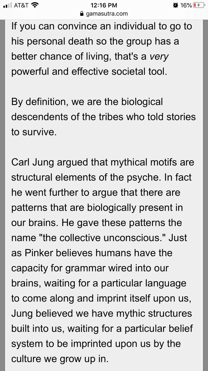 I don’t know if that’s true, or if it could even be verified, but that would mean the hero’s journey, and myth in general, may extend beyond the realm of entertainment and language, to biology, psychology, and even evolution.