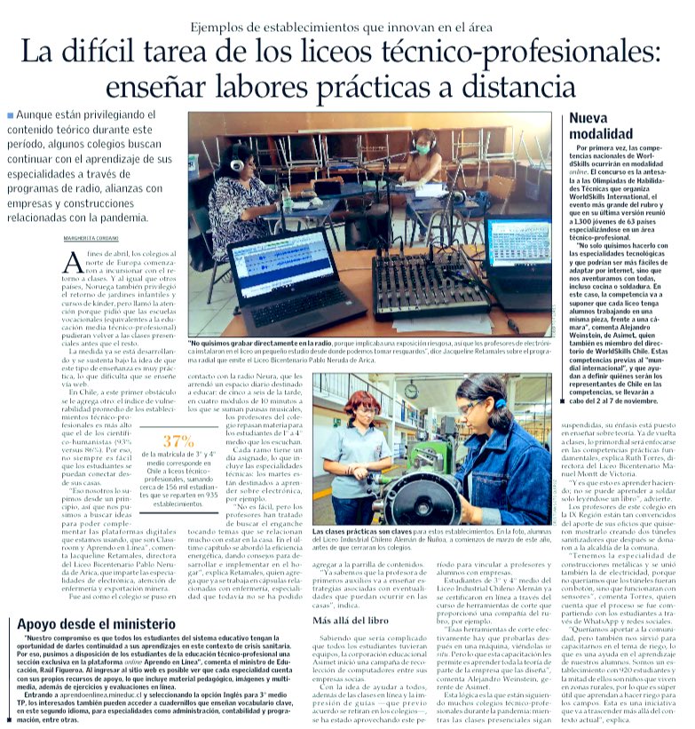 moni_bs's tweet photo. Estudiantes de Liceos EMTP han contado con apoyo desde @Mineduc con una sección exclusiva de la plataforma online #AprendoEnLinea comentó el ministro @raulfiguersa #EligeSerTP  https://t.co/OOLJziuuuV https://t.co/BEgjqpvXQw