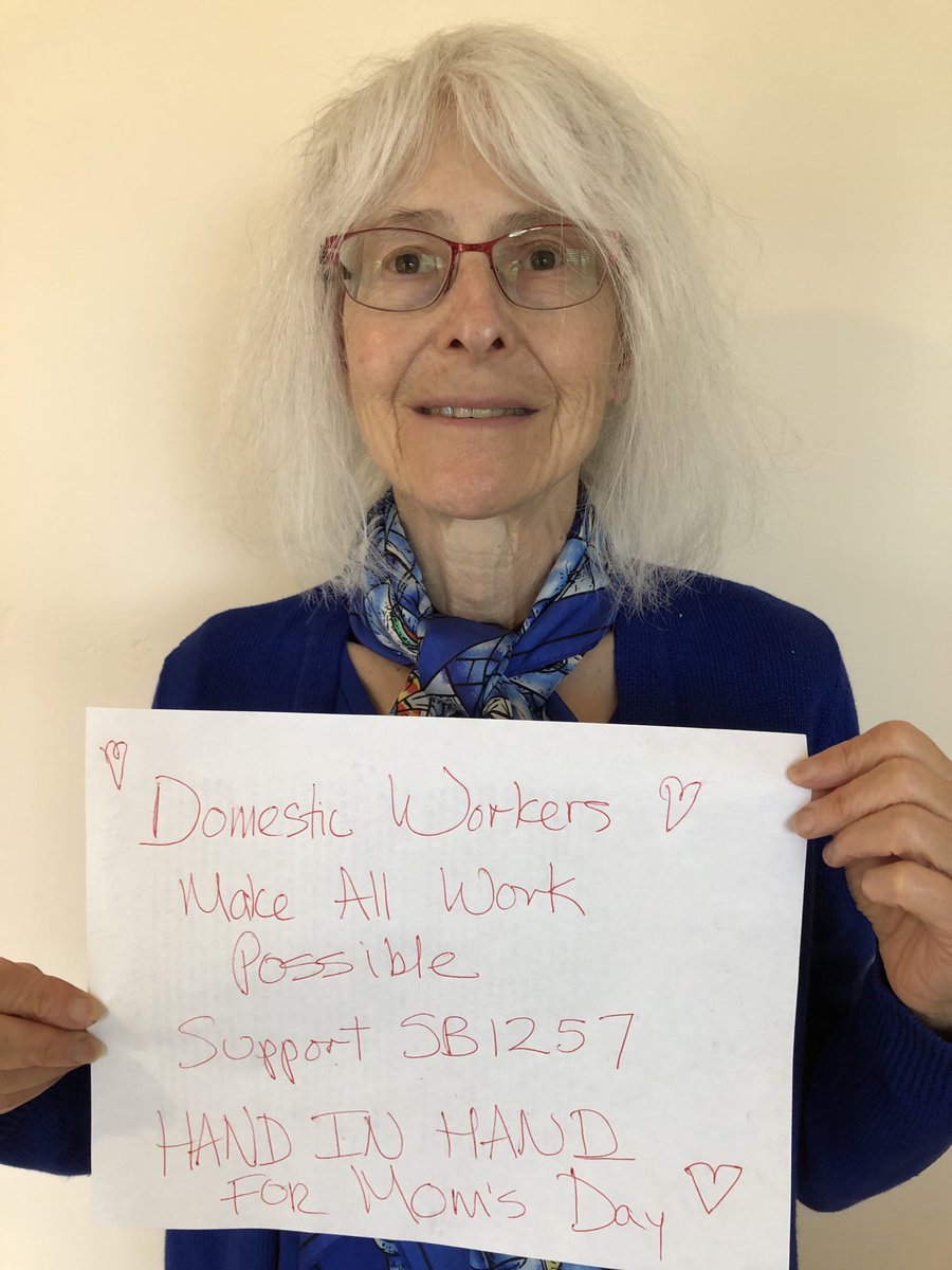 eileen_boris's tweet photo. #MyHealthMyDignity, #SB1257, #DignityRising Standing in Solidarity with domestic Workers this Mother’s Day for Health and Safety https://t.co/jtGjCU5svH