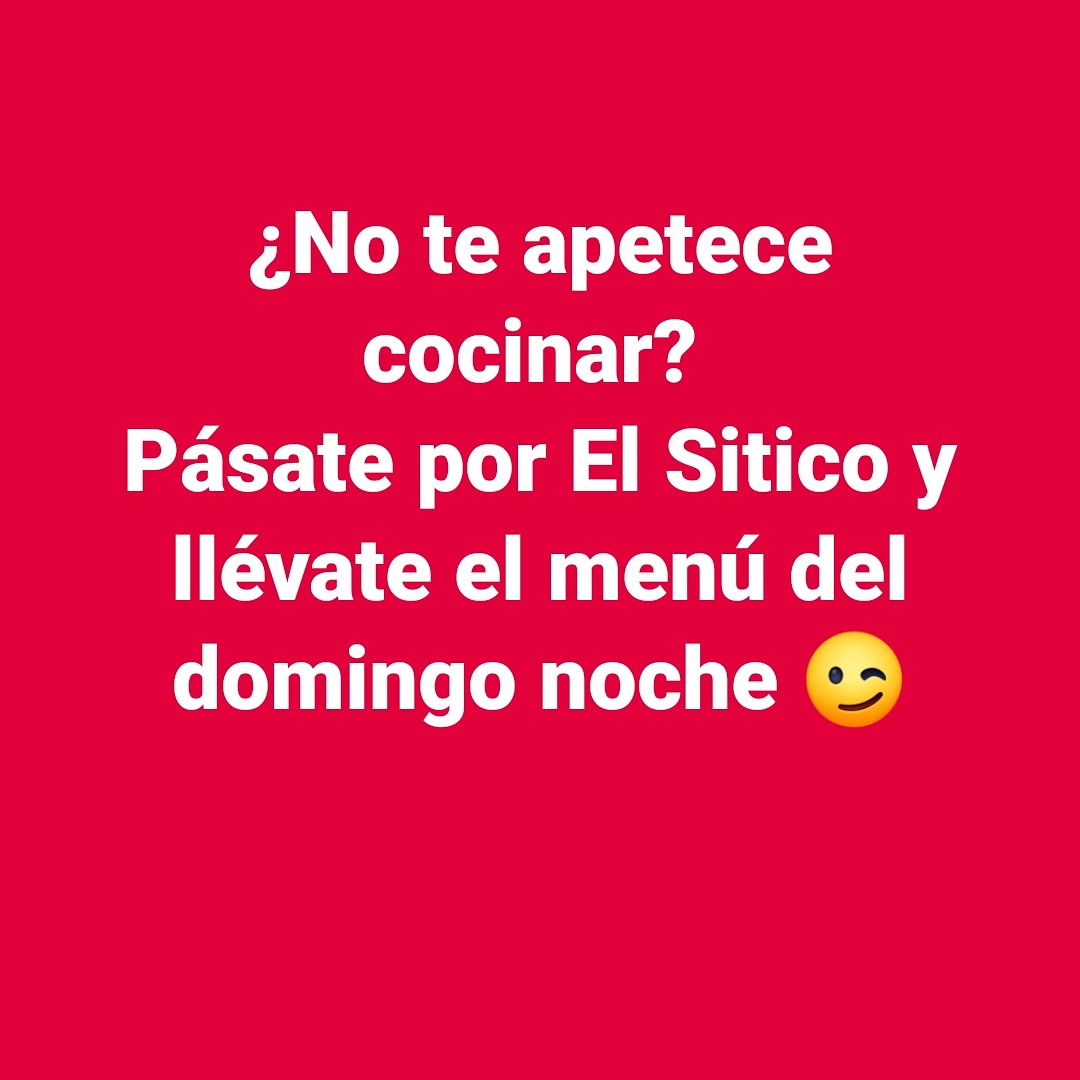 ElSitico1's tweet photo. Si no te apetece ponerte en la cocina, te damos la solución...
Haz tu pedido llamando o enviando WhatsApp al 622 455 781 y pégate un homenaje 😉 https://t.co/vNizTogMjG
