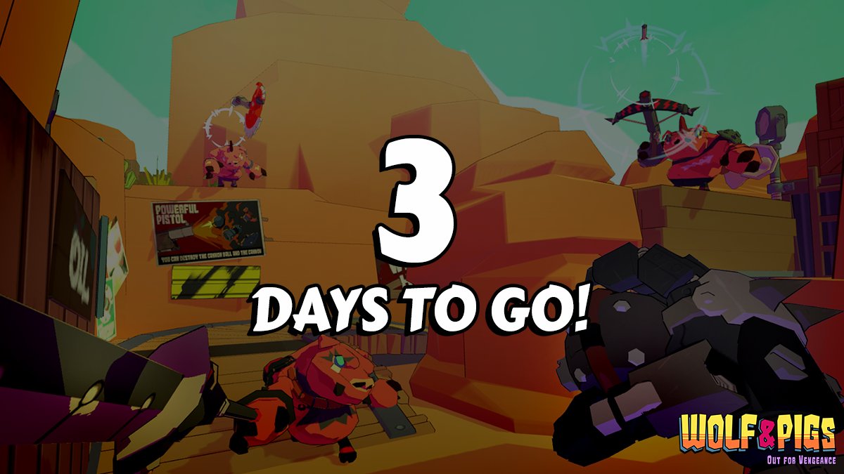 Only Wolf can save the New World from the evil Pig Brothers in #WolfAndPigs – coming to <a href="/Steam/">Steam</a> in 3 days!

Wishlist it now on Steam:
store.steampowered.com/app/1198810/Wo…

#indiegame #VR