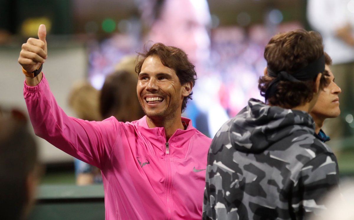 March arrives and Rafa flies to Indian Wells where he participates at the Eisenhower Cup, together with a bunch of other players.He wins his first match against Fritz 10-8 and loses against Stan Wawrinka 13-11. Raonic will win the exho.