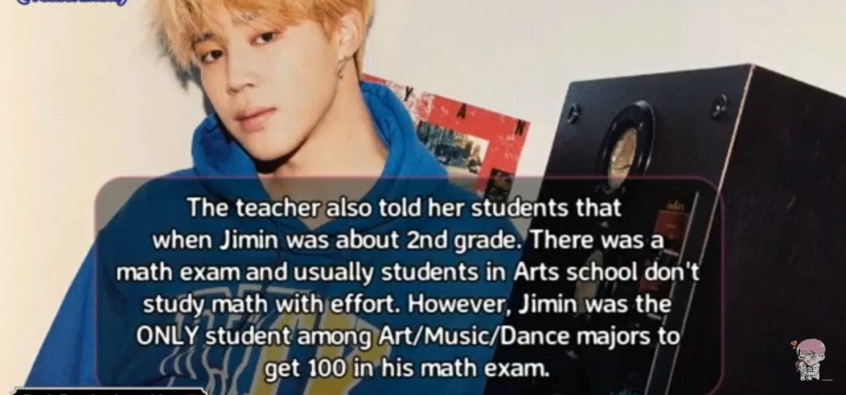 According to his teachers Jimin was a genius in Maths and chemistry and he was also a billiard and football club member 