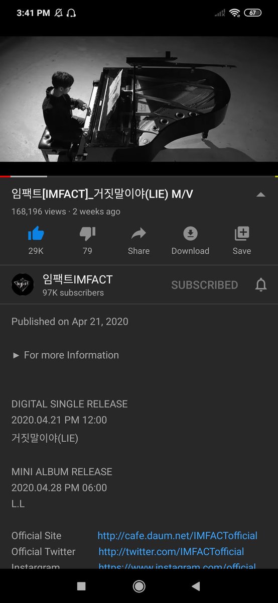 nflyingrl's tweet photo. √ imfact - lie (200510) #StreamLie @imfact_twt @IMFACTofficial https://t.co/oJ25hPymJ9 https://t.co/QZTj7KpixH